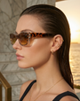 Designerskie okulary przeciwsłoneczne z transparentną oprawką i filtrem UV400 Olivia
