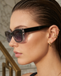 Designerskie okulary przeciwsłoneczne z transparentną oprawką i filtrem UV400 Olivia