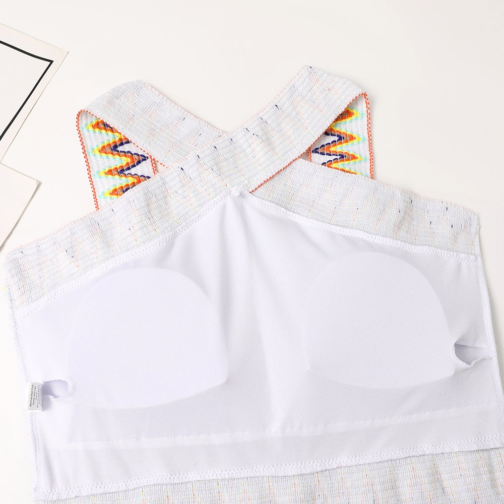 Jednoczęściowy strój kąpielowy z dekoltem typu halter i orientalnym wzorem paisley Roxana