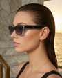 Designerskie okulary przeciwsłoneczne z transparentną oprawką i filtrem UV400 Olivia