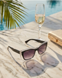 Designerskie okulary przeciwsłoneczne z transparentną oprawką i filtrem UV400 Olivia