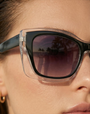 Designerskie okulary przeciwsłoneczne z transparentną oprawką i filtrem UV400 Olivia