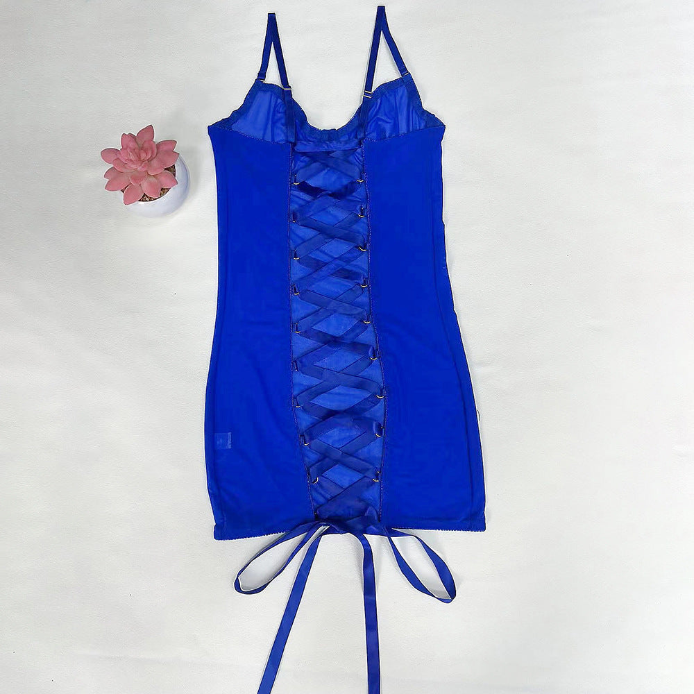 Przezroczysty kombinezon z siateczki w wielu kolorach Violetta navy blue