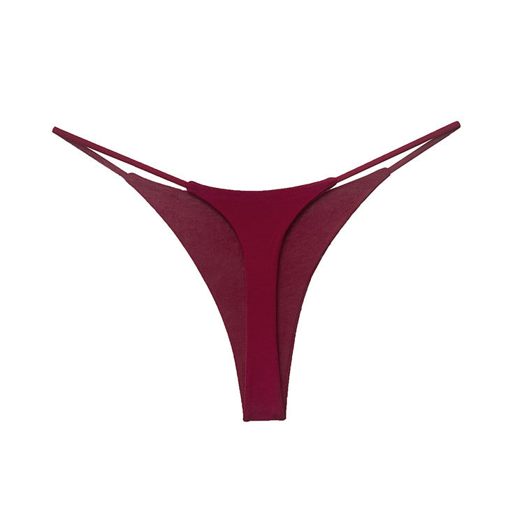 Stringi damskie z cienkimi paseczkami eleganckie i wygodne Inyong Bordowy