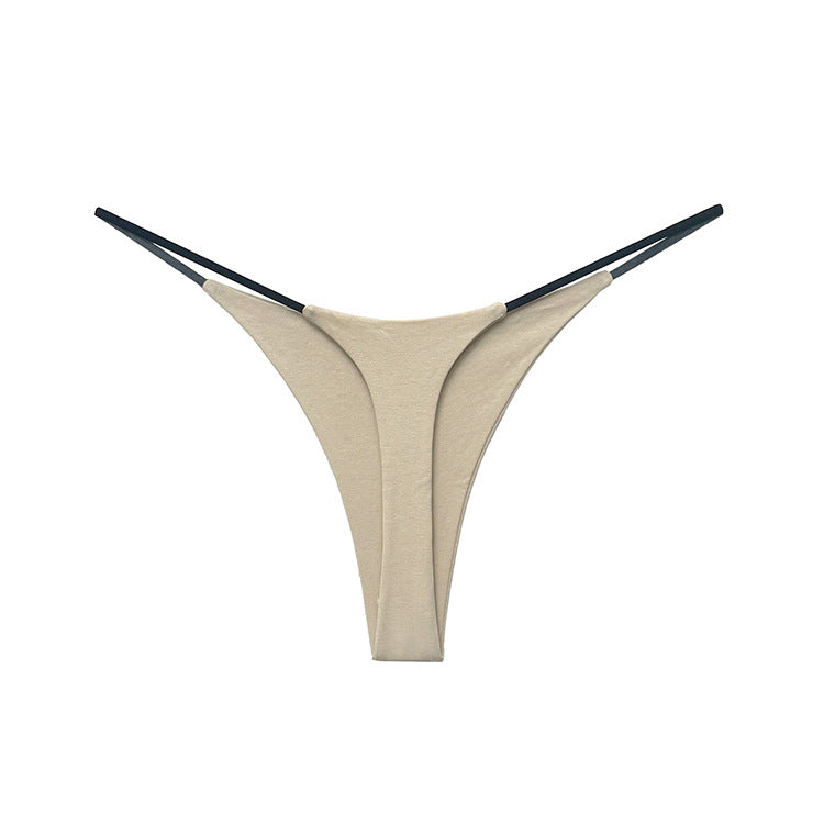 Stringi damskie z cienkimi paseczkami eleganckie i wygodne Inyong Beżowy