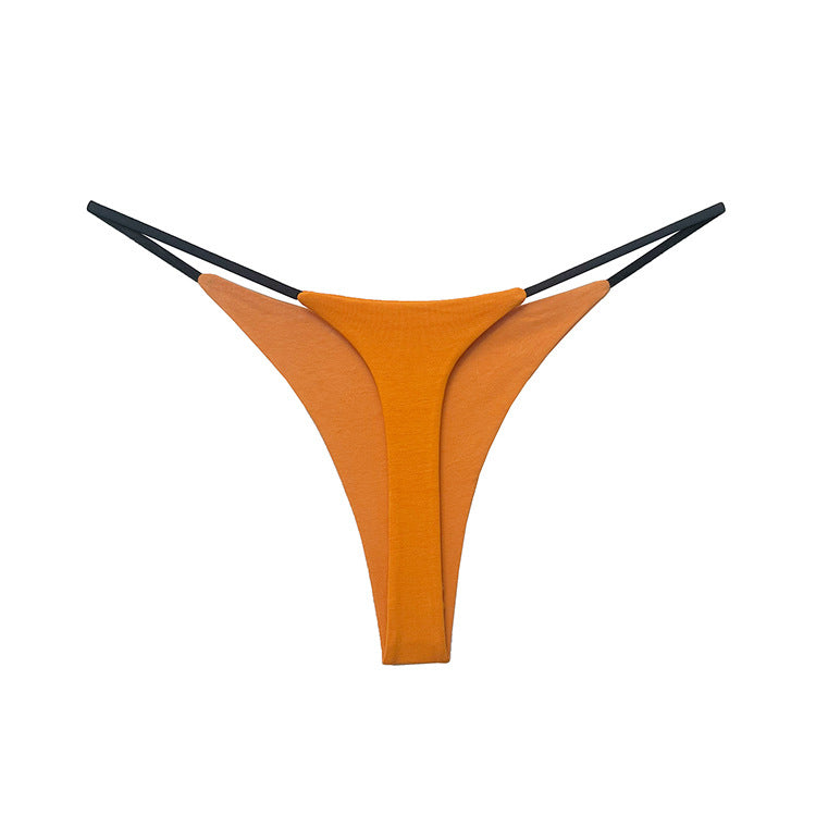 Stringi damskie z cienkimi paseczkami eleganckie i wygodne Inyong Pomarańczowy