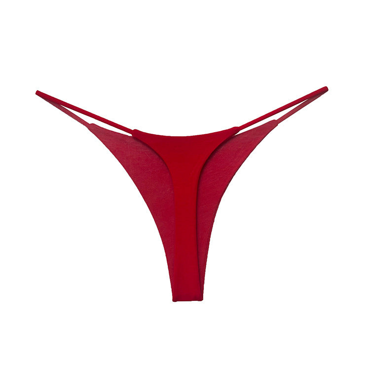 Stringi damskie z cienkimi paseczkami eleganckie i wygodne Inyong Czerwony
