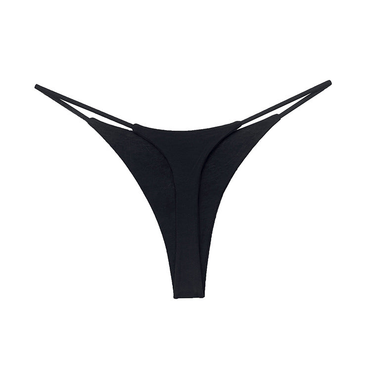 Stringi damskie z cienkimi paseczkami eleganckie i wygodne Inyong Czarny