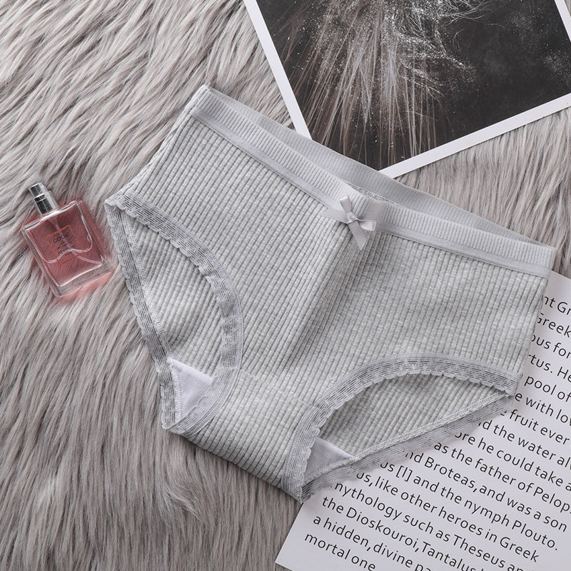 Majtki prążkowane o średnim stanie z miękkiego materiału Norina Szary