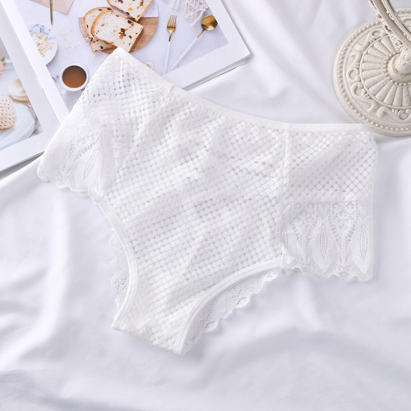 Majtki koronkowe z wysokim stanem modelujące sylwetkę Hiema Biały