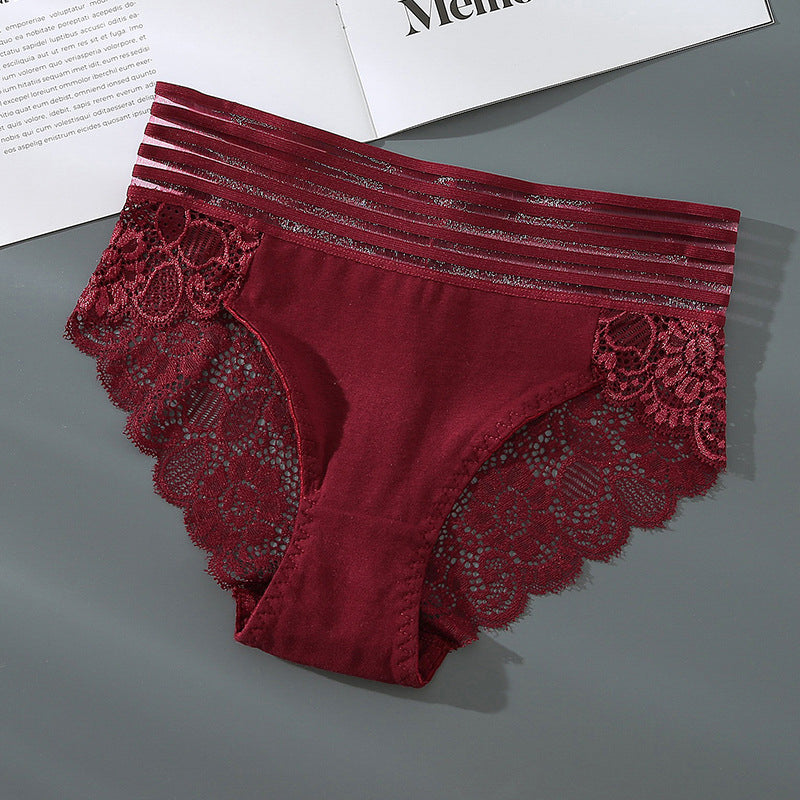 Majtki bezszwowe z szerokim pasem i koronką Dobrita Bordowy
