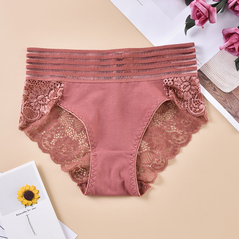 Majtki bezszwowe z szerokim pasem i koronką Dobrita Beżowy