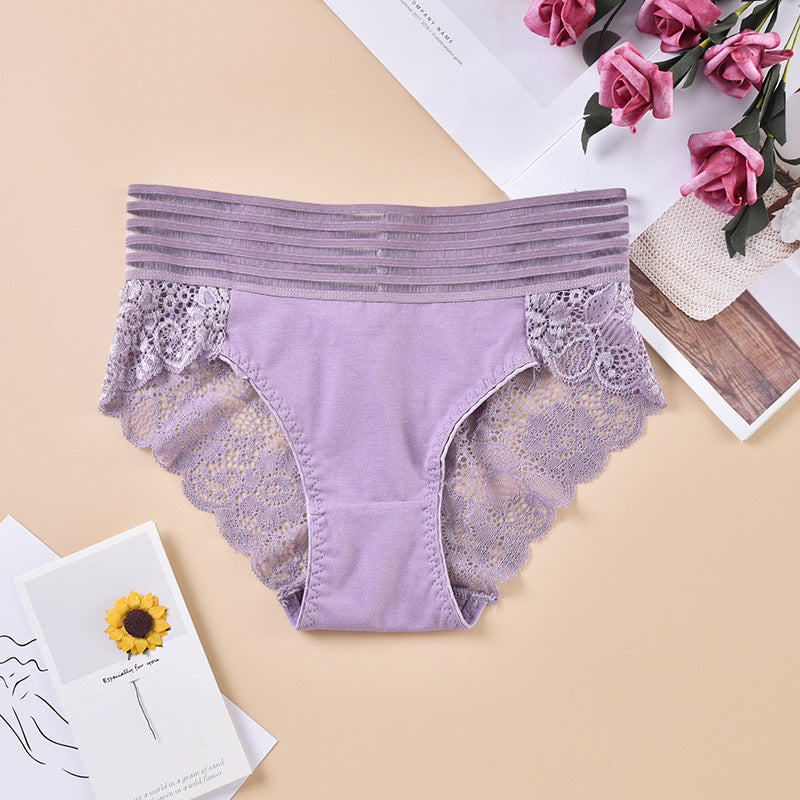 Majtki bezszwowe z szerokim pasem i koronką Dobrita Fioletowy