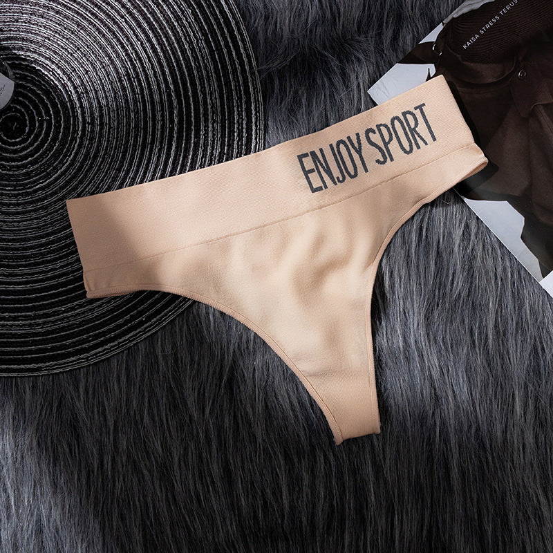 Figi brazyliany sportowe z elastycznym pasem Neige Beżowy