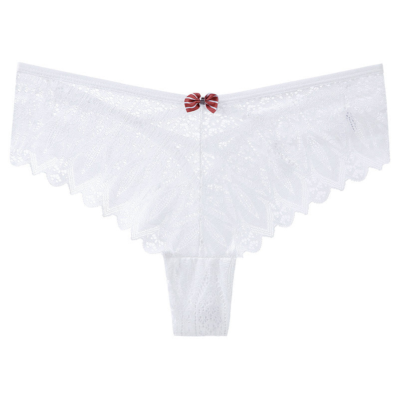 Figi koronkowe z kokardką na specjalne okazje Wita Biały