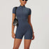 Body sportowe z krótkimi nogawkami i zamkiem dla aktywnych Gulseren