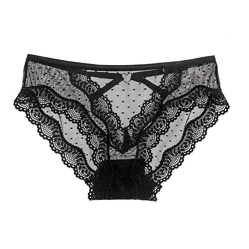 Koronkowe majtki z strapsami na specjalne okazje Xumar Czarny