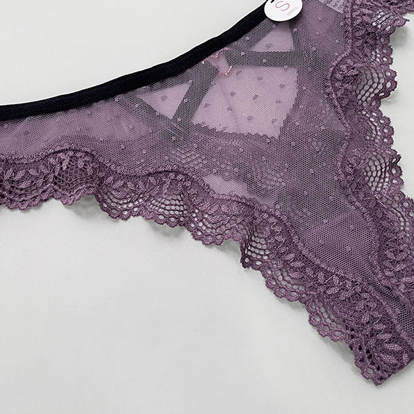 Stringi koronkowe z ozdobnymi paskami na specjalne okazje Aliana