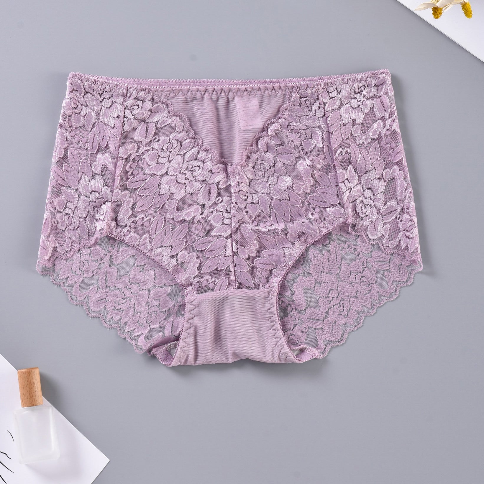 Majtki koronkowe z pełnym tyłem eleganckie Heidine Fioletowy