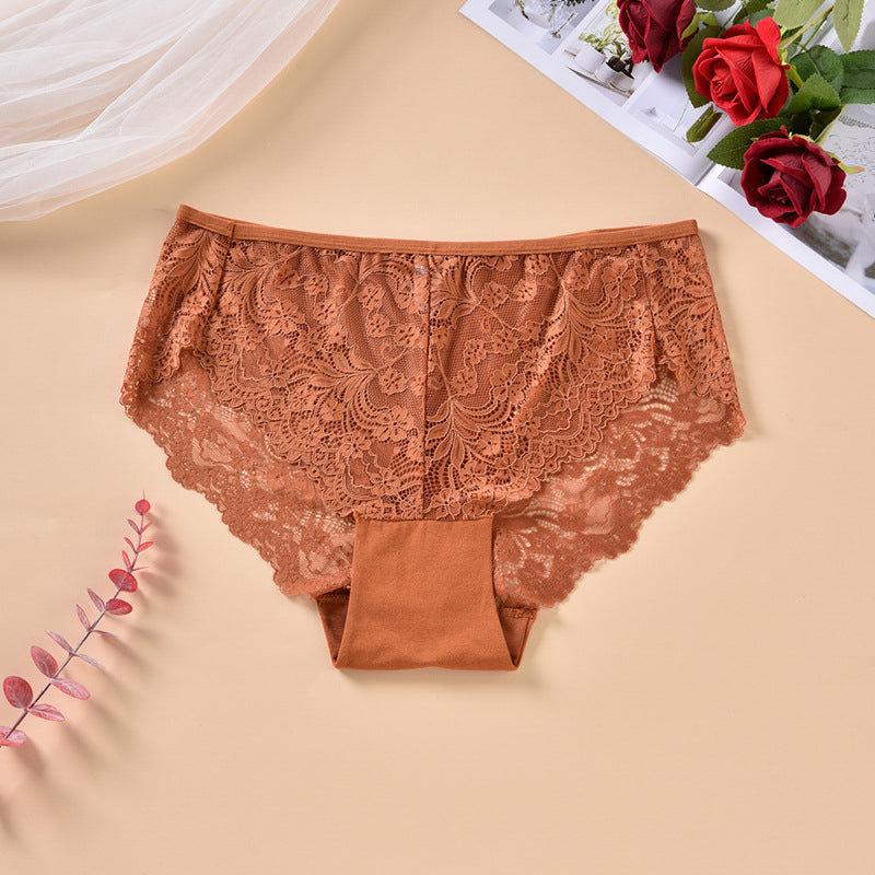 Figi koronkowe z delikatnym wykończeniem Zlatija Brązowy