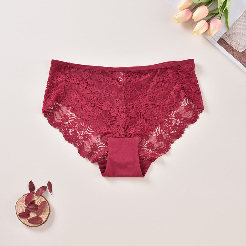 Figi koronkowe z delikatnym wykończeniem Zlatija Bordowy