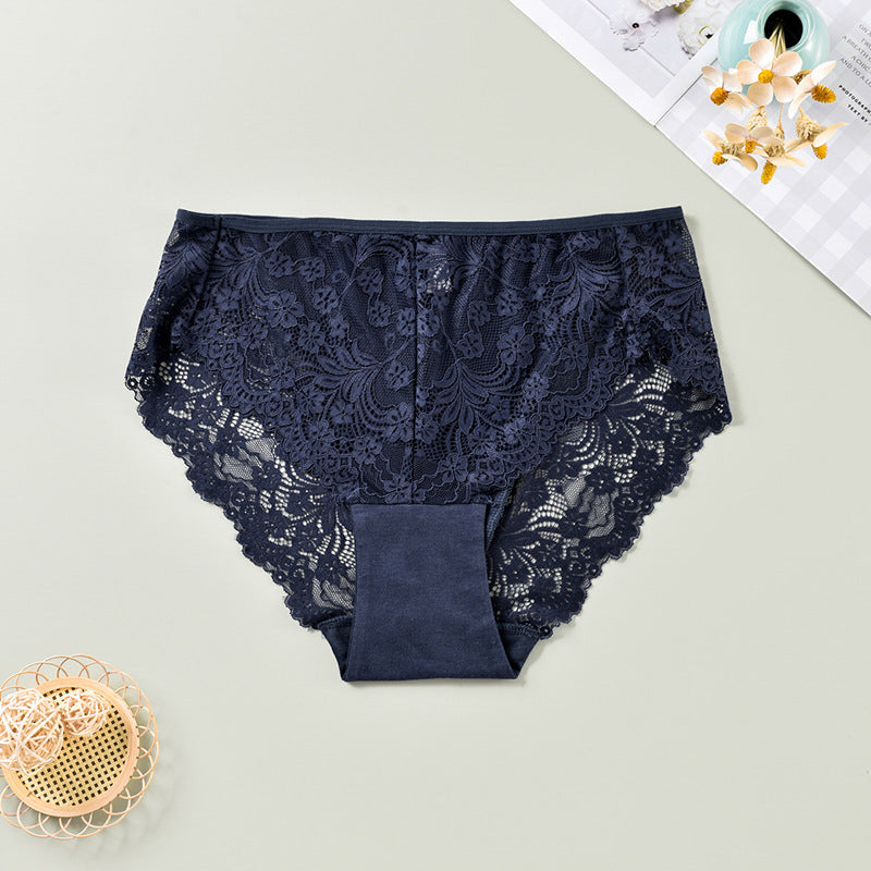 Figi koronkowe z delikatnym wykończeniem Zlatija Granatowy