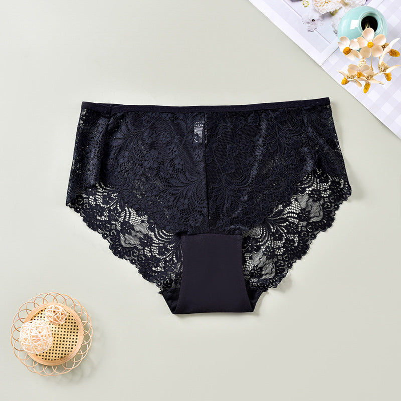 Figi koronkowe z delikatnym wykończeniem Zlatija Czarny