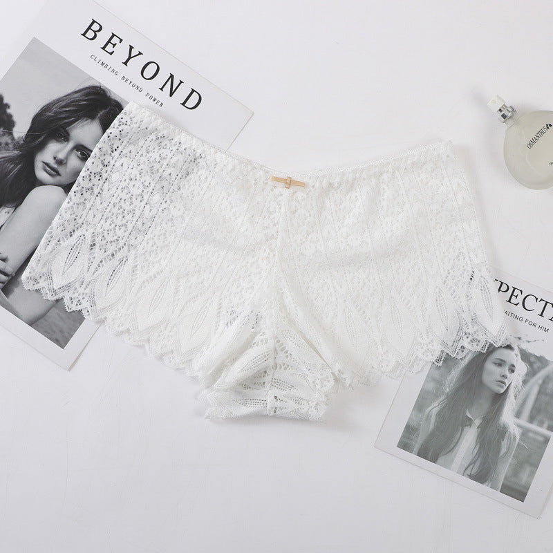 Majtki koronkowe z sznurowaniem eleganckie na co dzień Aylin Biały