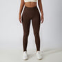 Legginsy treningowe modelujące sylwetkę z wysokim stanem Gulli Brązowy
