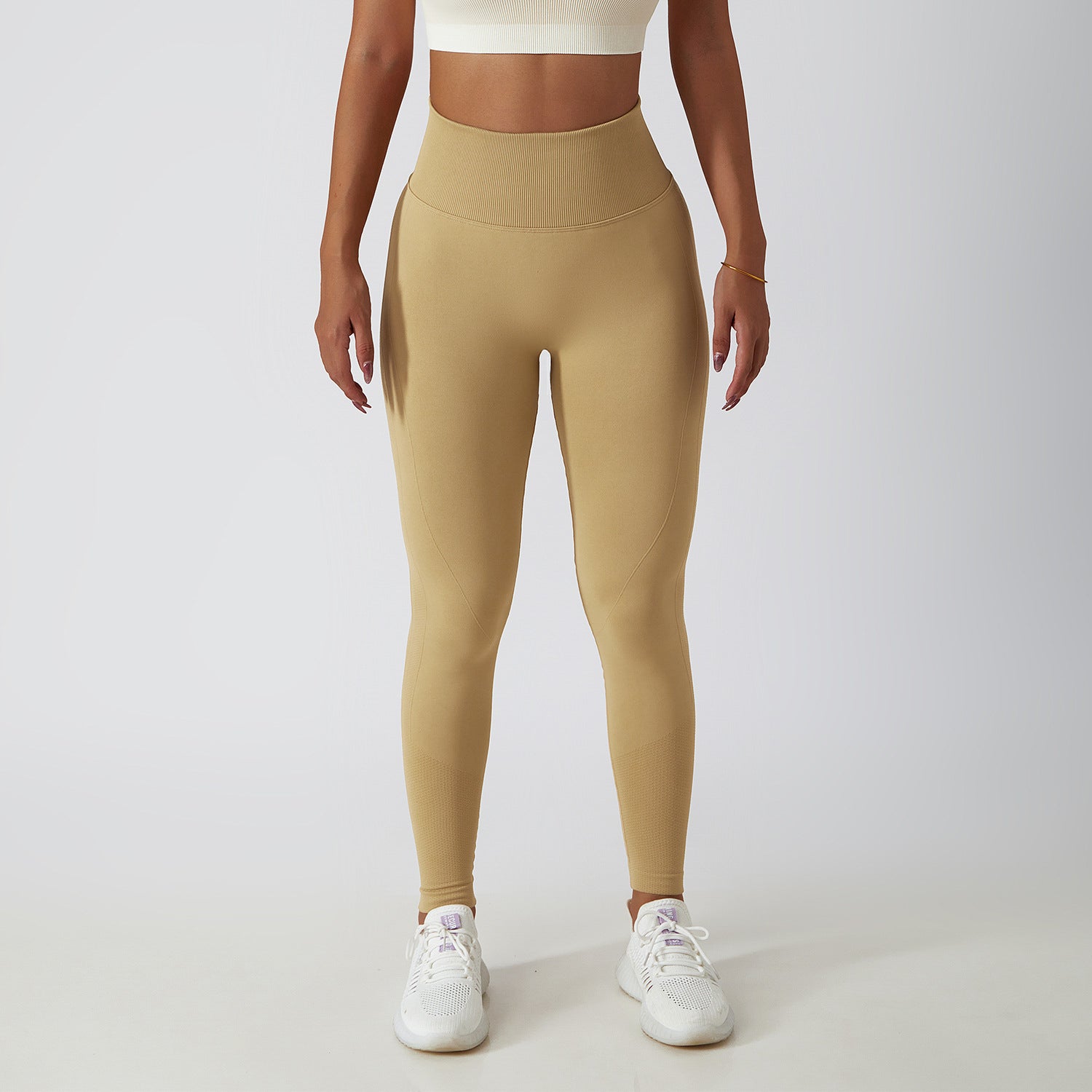 Legginsy treningowe modelujące sylwetkę z wysokim stanem Gulli Khaki