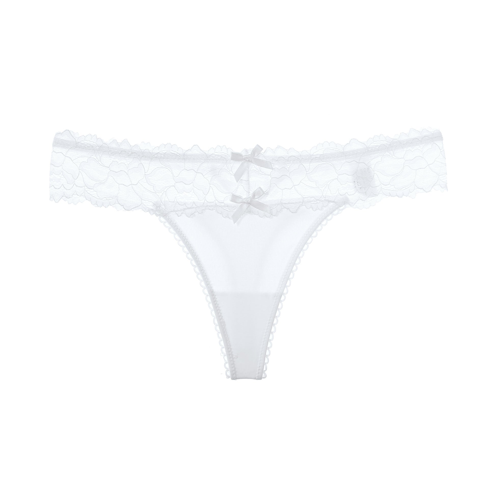 Stringi koronkowe z gładkim wykończeniem na co dzień i okazje Otha Biały