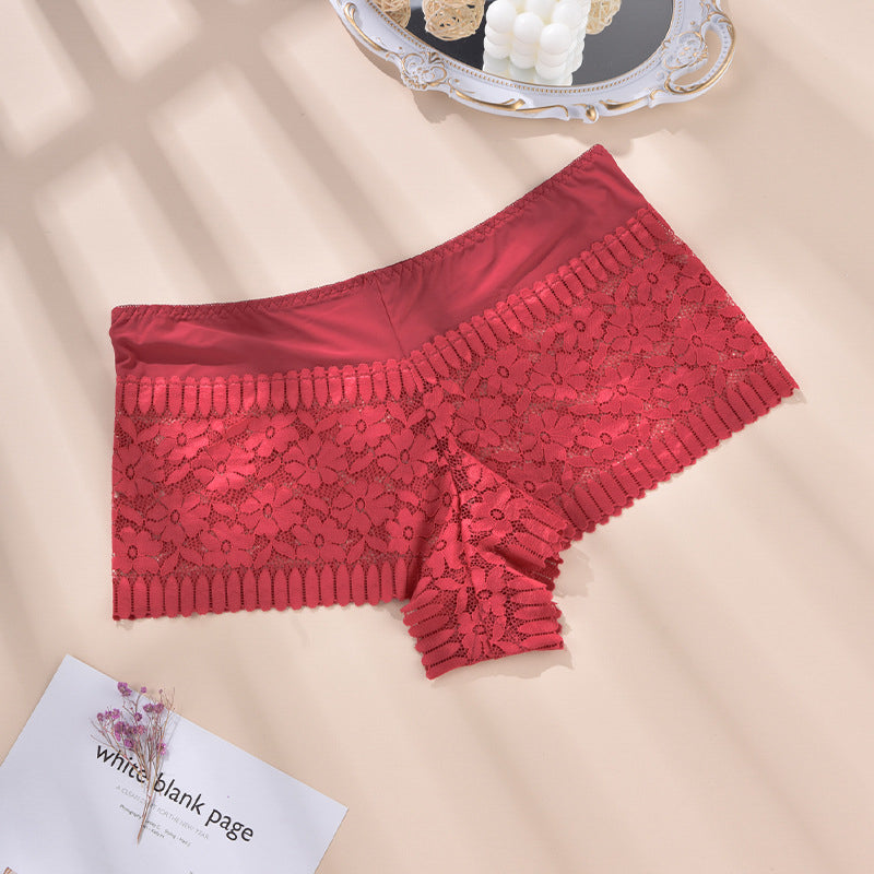 Koronkowe szorty z ozdobnym wykończeniem na specjalne okazje Vaira Czerwony