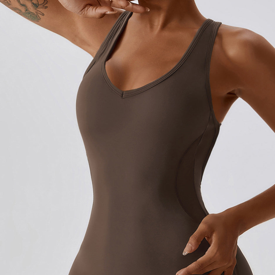 Strój do jogi z odkrytymi plecami elastyczny materiał do ćwiczeń Henny