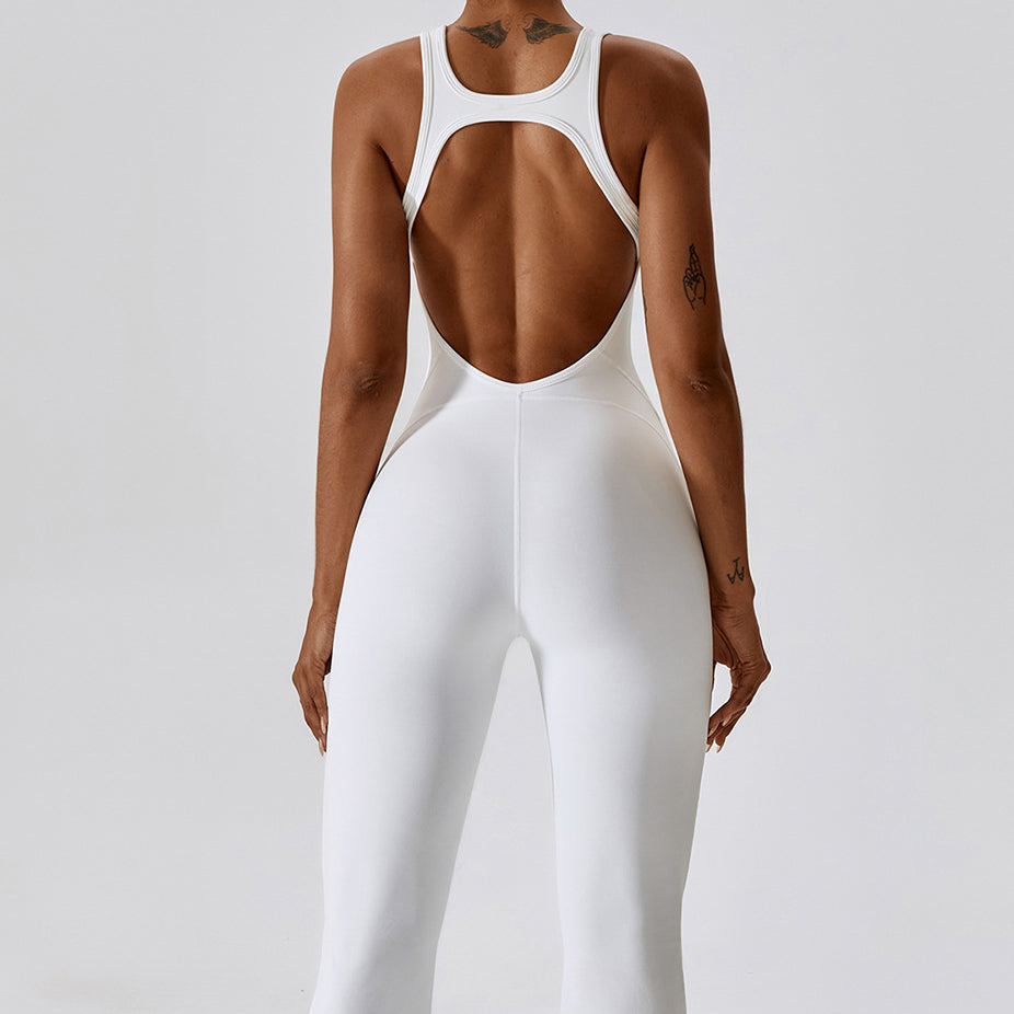 Strój do jogi z odkrytymi plecami elastyczny materiał do ćwiczeń Henny