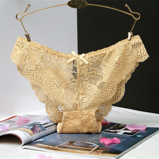 Figi koronkowe biodrówki z delikatnej koronki Guillermina Żółty