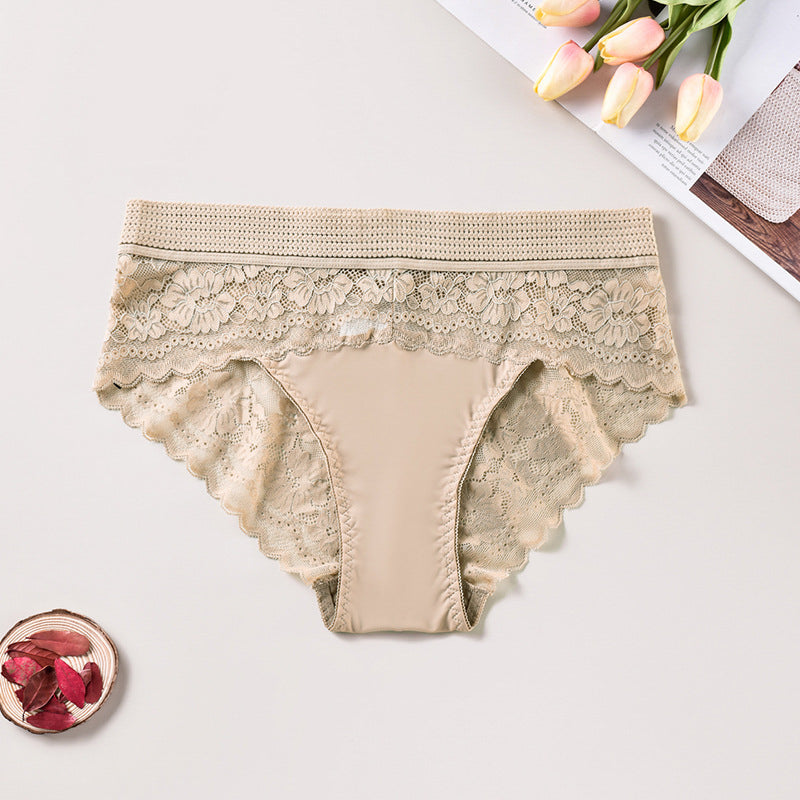 Figi z koronkowym pasem na co dzień i okazje Trautlind Beżowy