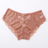 Majtki koronkowe ze strapsami eleganckie Herlaug Beżowy