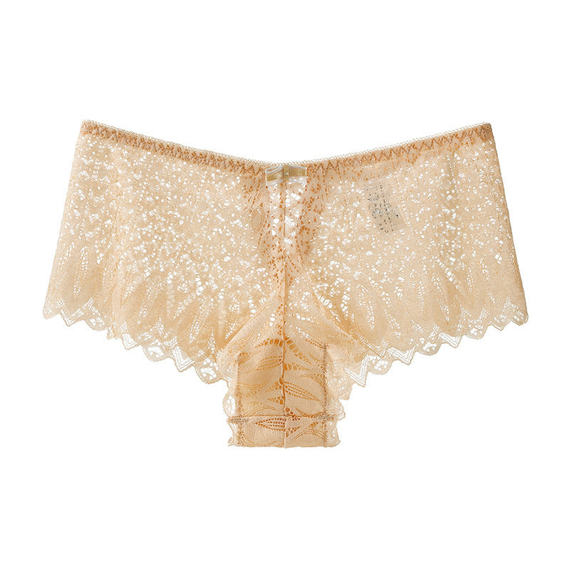 Szorty koronkowe z falbanką wszechstronne i eleganckie Sidonie Beżowy