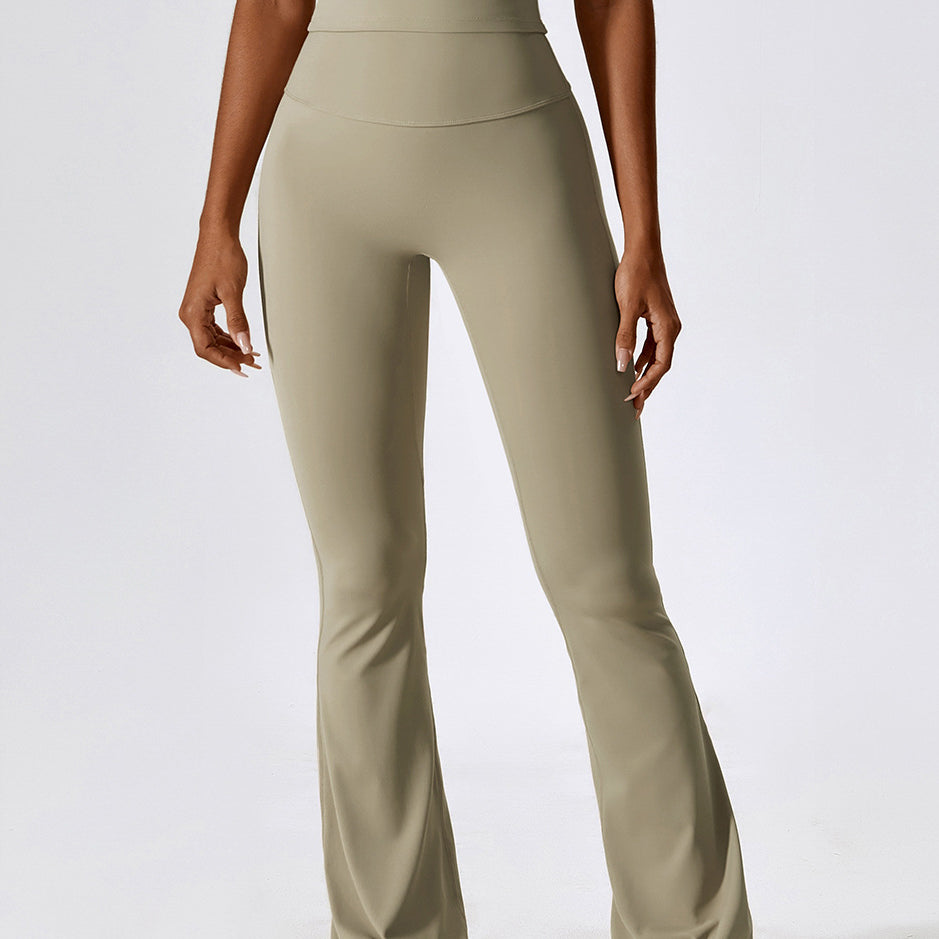 Spodnie treningowe z elastycznego materiału z wysokim stanem Oksun