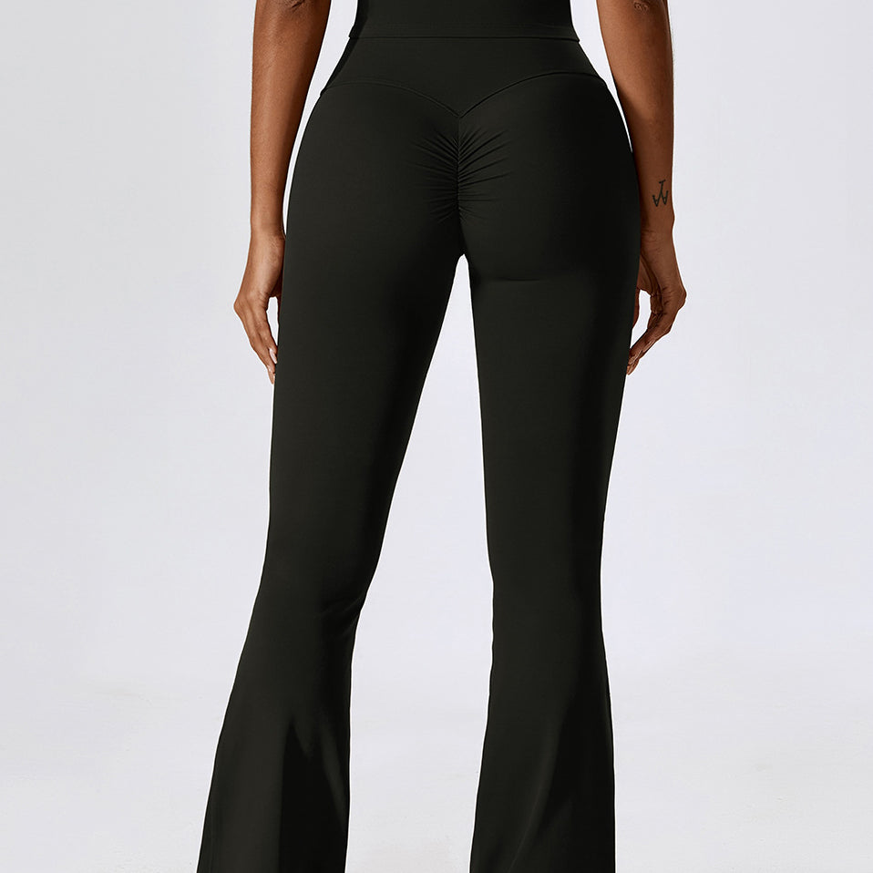 Spodnie treningowe z elastycznego materiału z wysokim stanem Oksun