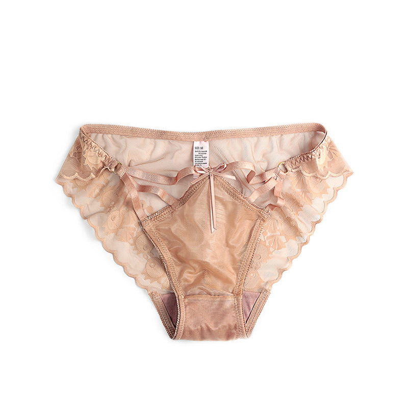 Figi z paseczkami z gładkiej tkaniny na co dzień Manlia Beżowy