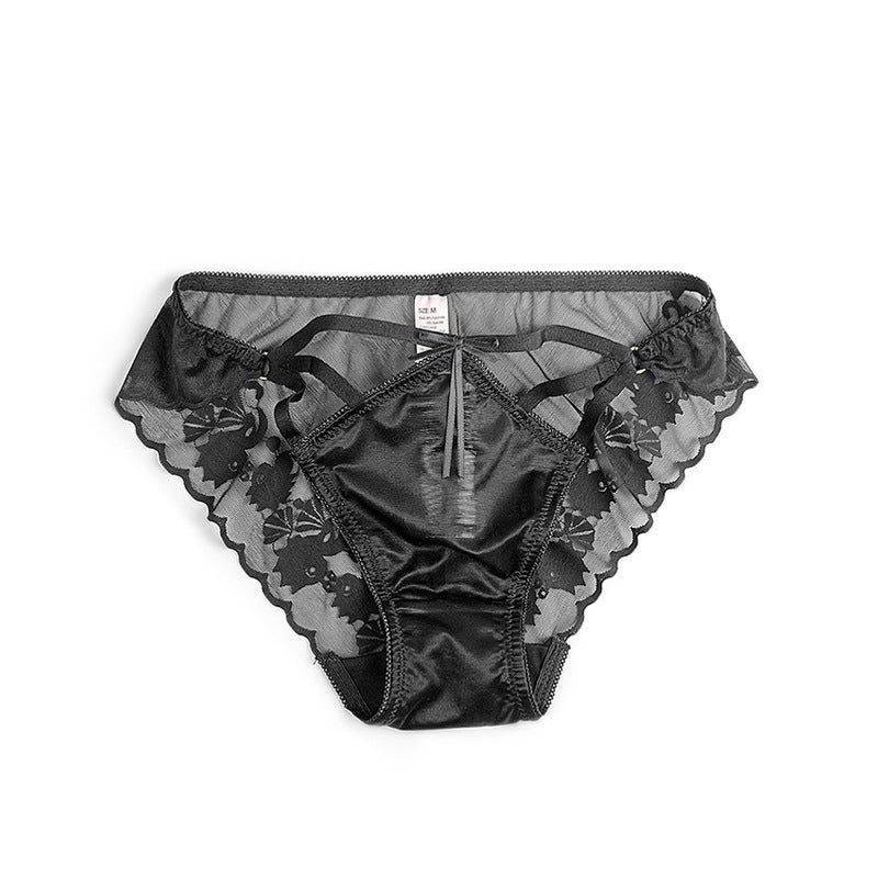 Figi z paseczkami z gładkiej tkaniny na co dzień Manlia Czarny