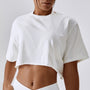 Crop top sportowy do treningu Ansje Biały