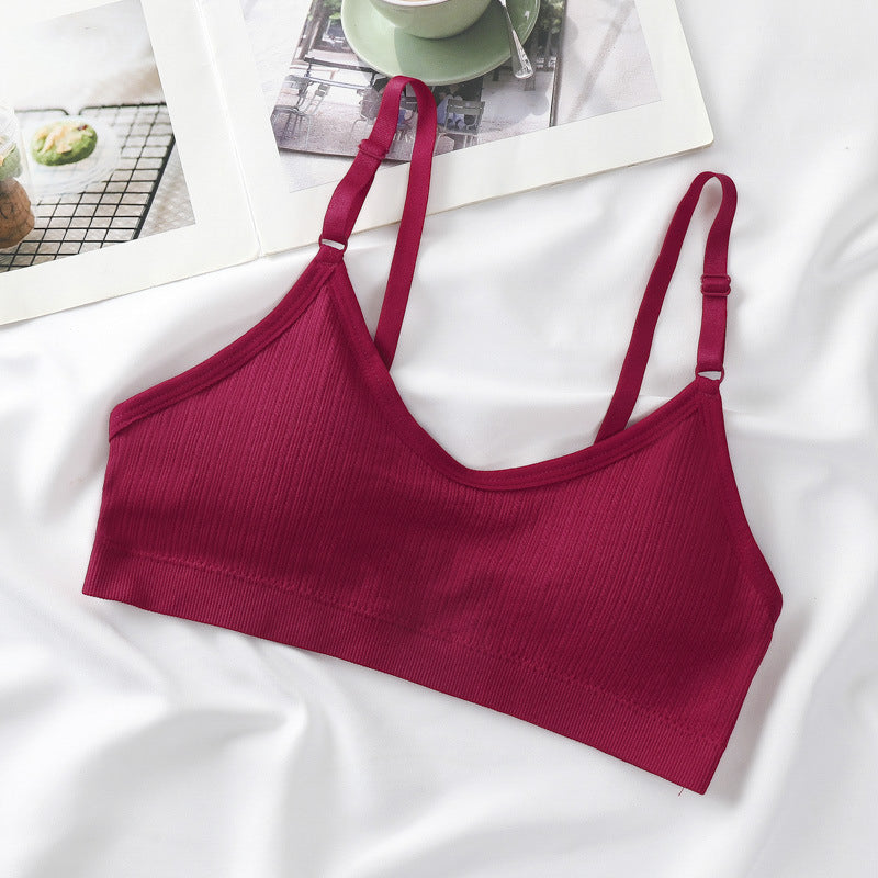 Braletka miękka z delikatnymi ramiączkami Robinia Bordowy FREESIZE