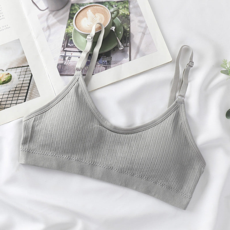 Braletka miękka z delikatnymi ramiączkami Robinia Szary FREESIZE