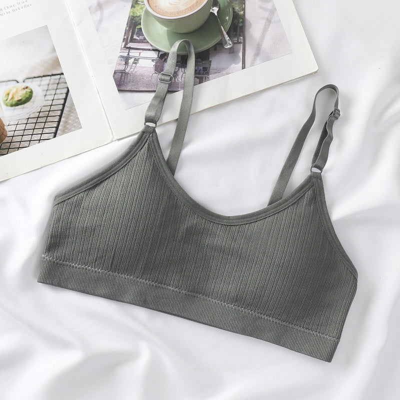 Braletka miękka z delikatnymi ramiączkami Robinia Zielony FREESIZE