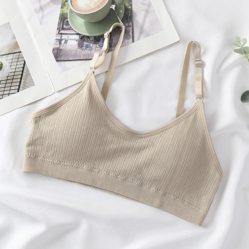 Braletka miękka z delikatnymi ramiączkami Robinia Khaki FREESIZE