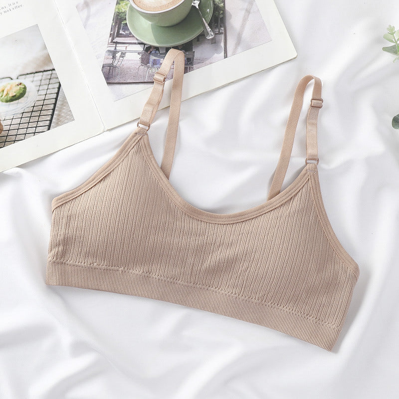 Braletka miękka z delikatnymi ramiączkami Robinia Beżowy FREESIZE