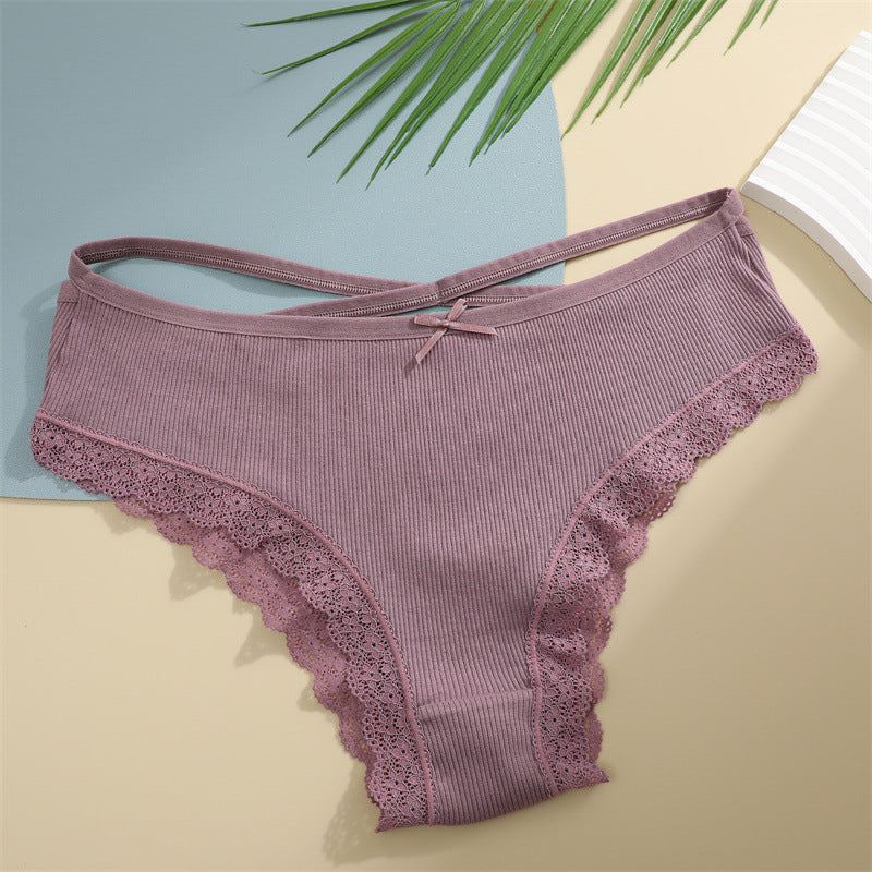 Figi z paseczkami i koronką na co dzień i okazje Vladena Khaki