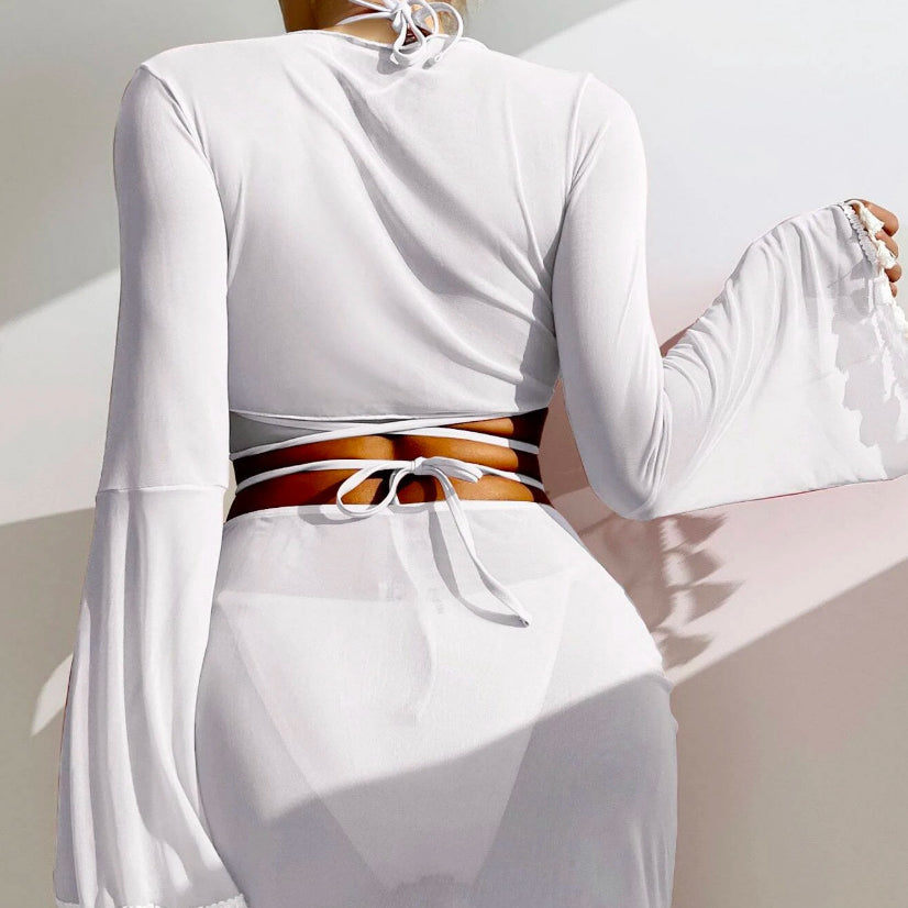 Komplet bikini z pareo i wielofunkcyjnym topem na plażę Maili